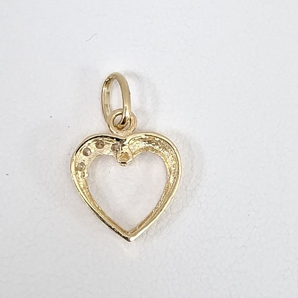 DIJE CORAZON CON CIRCONIAS 14K 1.4 GR (NUEVO)