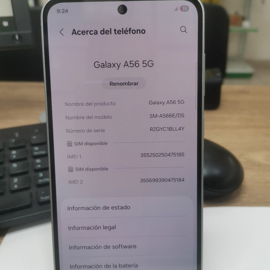 CELULAR SAMSUNG GALAXY A56 SM-A566E (2025) 128 GB 8 GB RAM (SEMINUEVO)