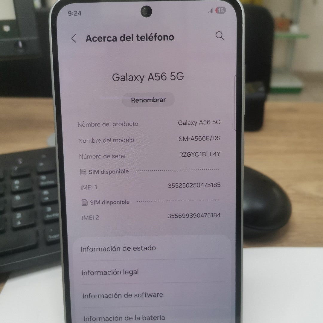 CELULAR SAMSUNG GALAXY A56 SM-A566E (2025) 128 GB 8 GB RAM (SEMINUEVO)