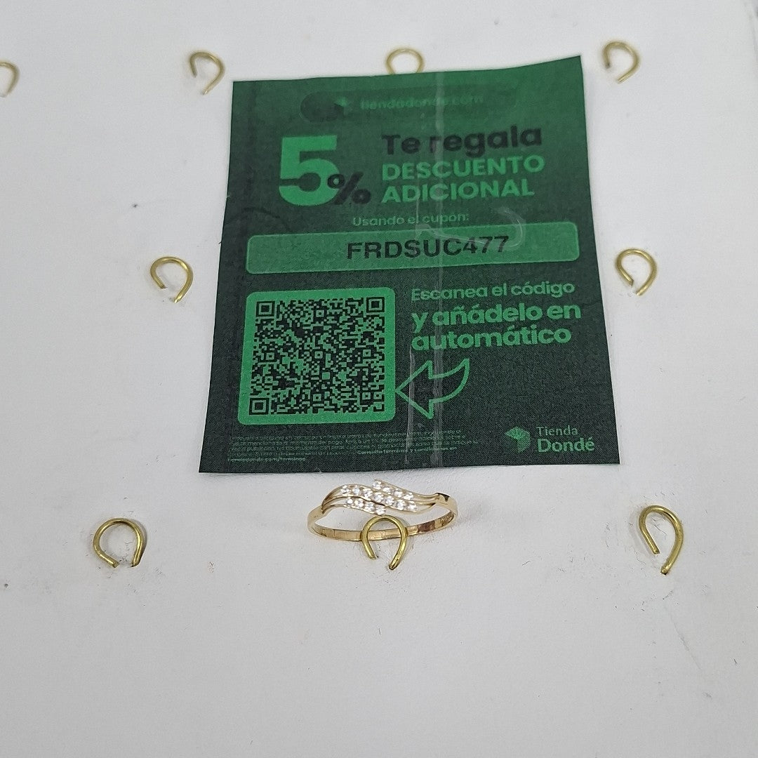 ANILLOS C CIRCONIAS 14K TALLA 9 0.8 GR (NUEVO)