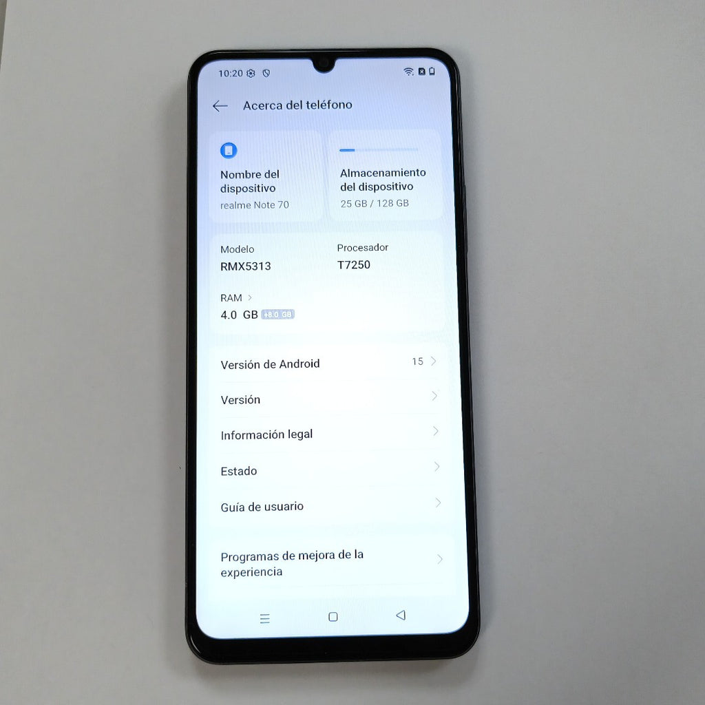 CELULAR REALME NOTE 70 RMX5313 (2025) 128 GB 4 GB RAM (SEMINUEVO)
