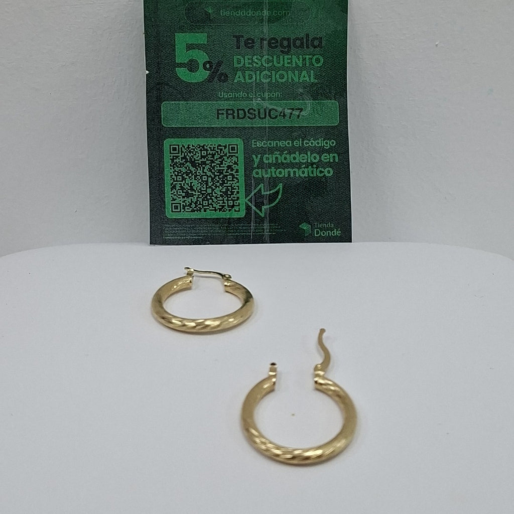 ARETES TEJIDO ARRACADAS ASTRIADAS 14K 2.9 GR (NUEVO)
