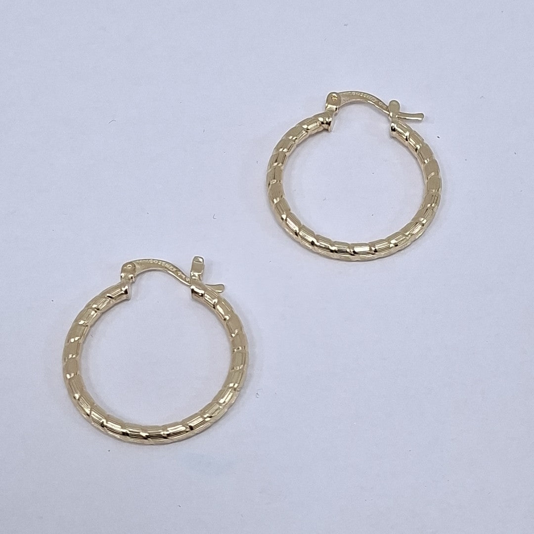 ARETES ARRACADAS LABRADAS 14K 3.2 GR (NUEVO)