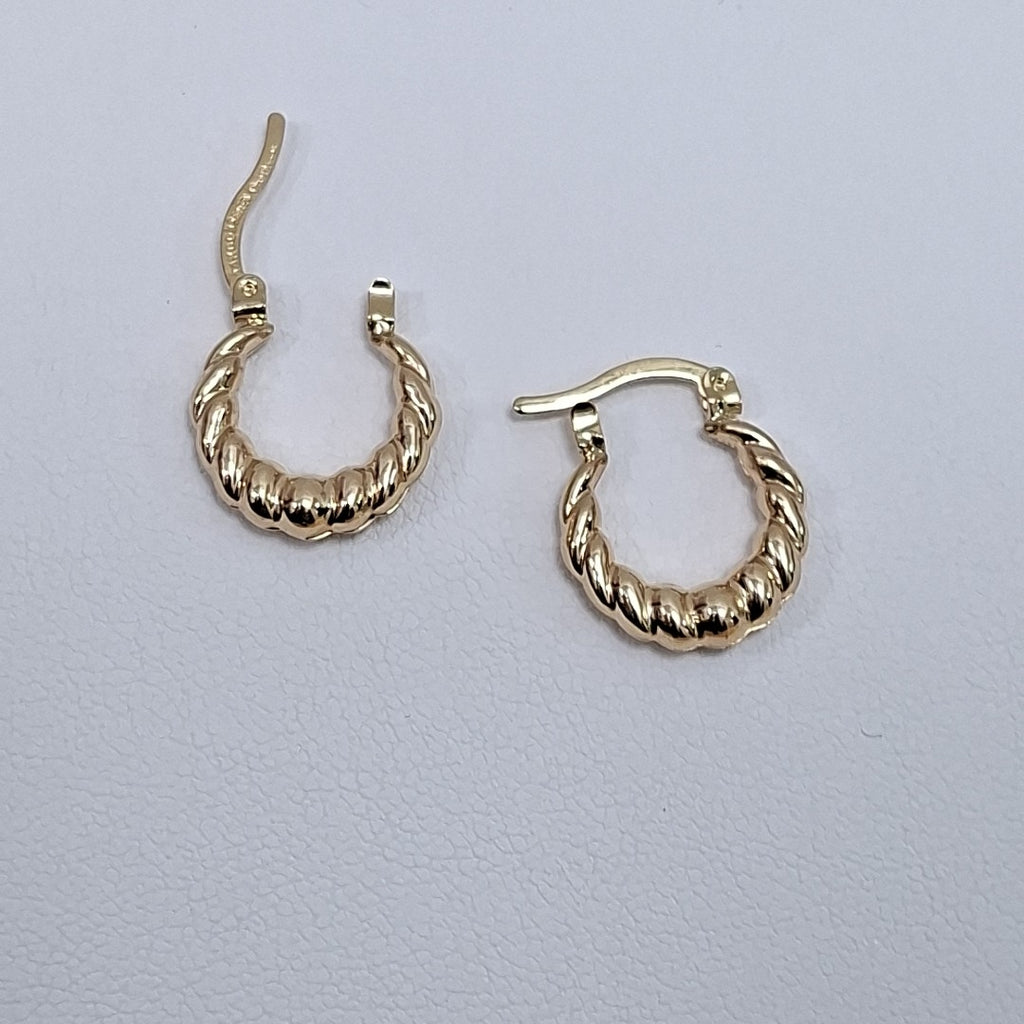 ARETES ARRACADAS TZL HUECAS 14K 1.5 GR (NUEVO)