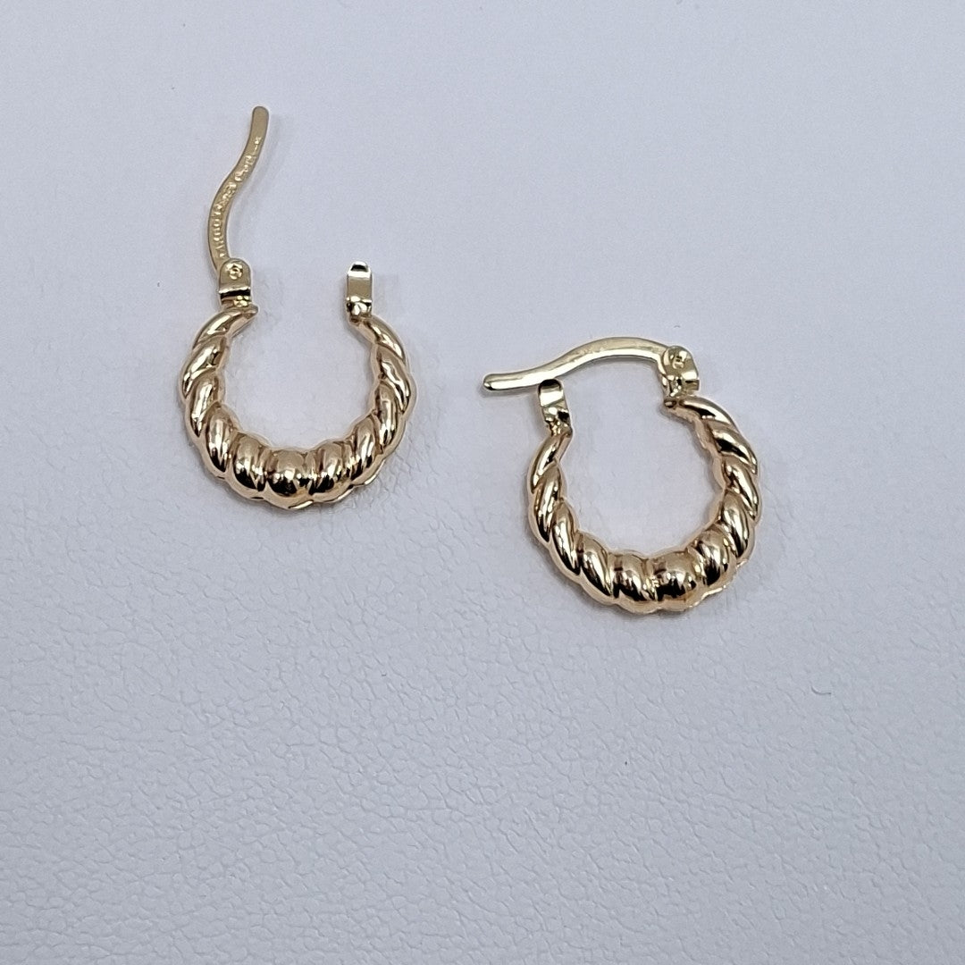 ARETES ARRACADAS TZL HUECAS 14K 1.5 GR (NUEVO)