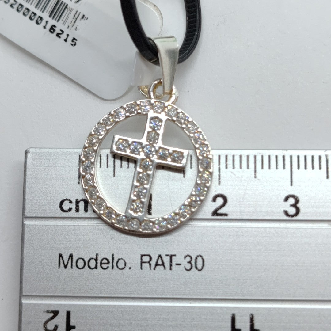 DIJE CRUZ C/CIRCONIAS PLATA .925 2.6 GR (NUEVO)