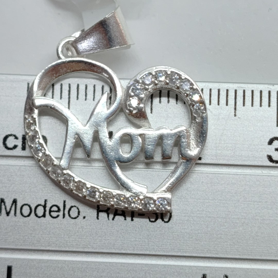 DIJE CORAZON C/CIRCONIAS PLATA .925 3.1 GR (NUEVO)