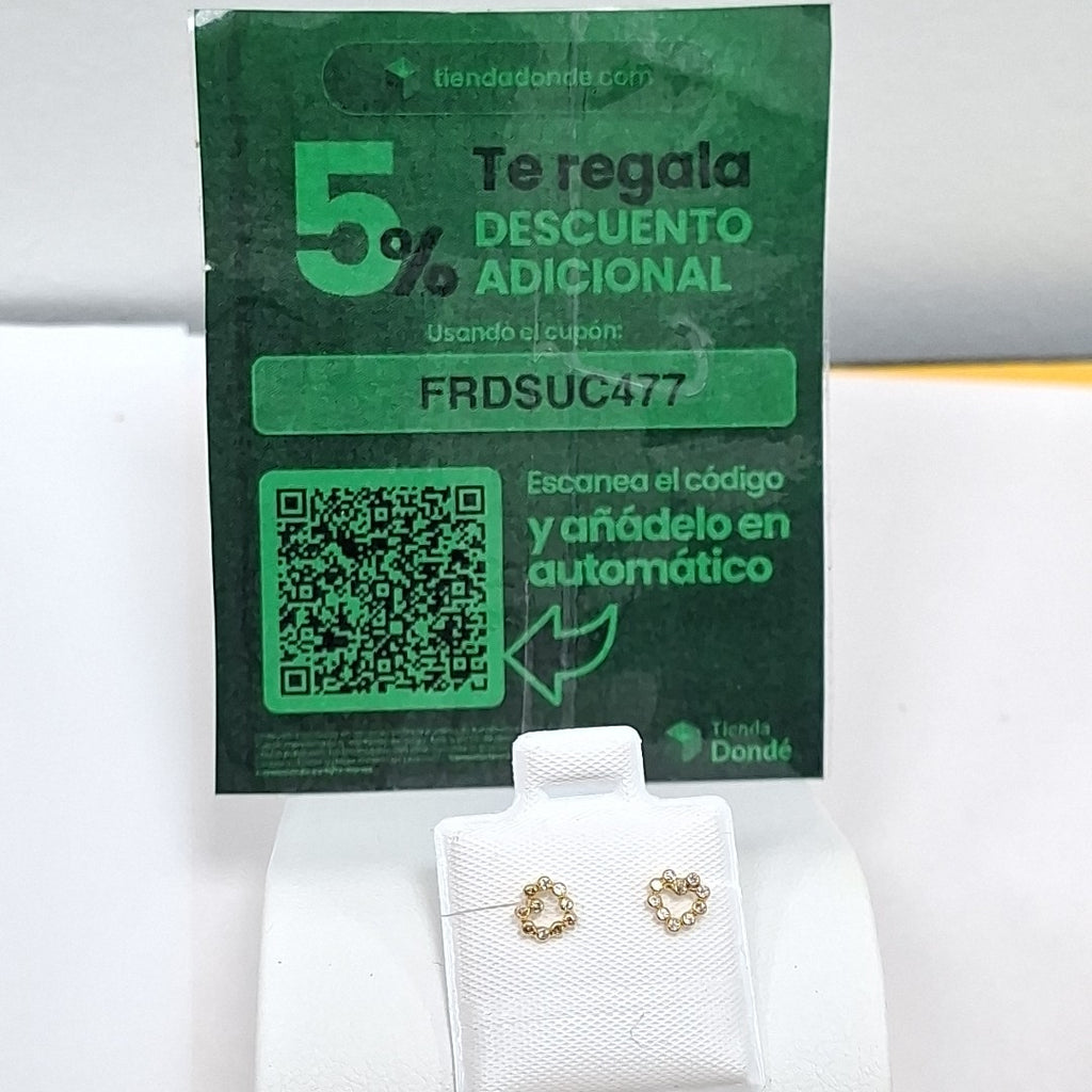 BROQUELES BROQUEL FIG CORAZON 14K 0.23 GR (NUEVO)