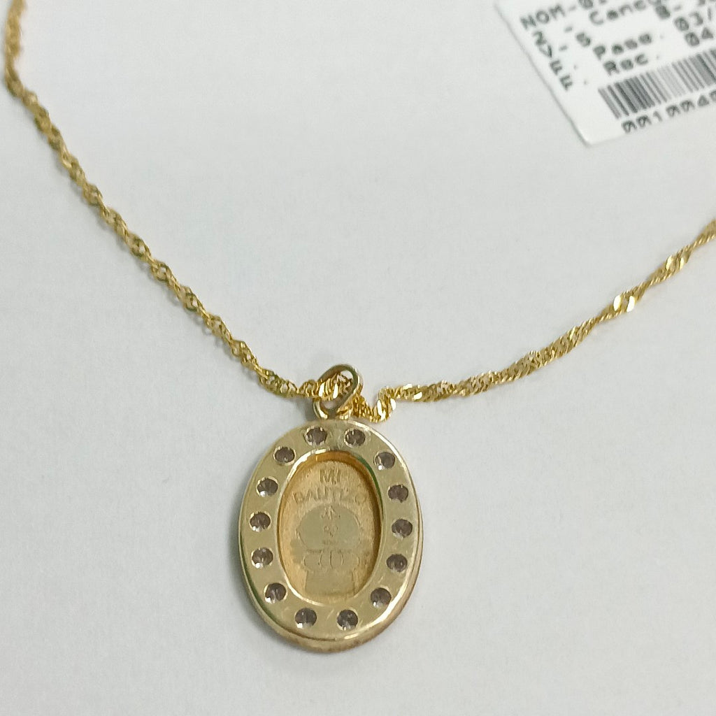 CADENA,MEDALLA RELIGIOSA ORO 10 K 1,70 GRMS (SEMINUEVO)