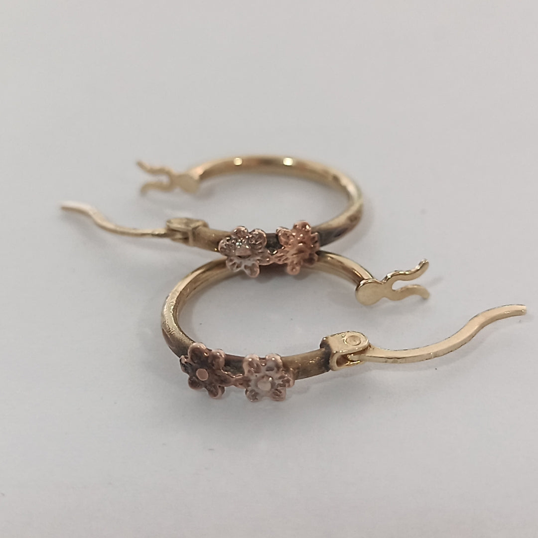 ARRACADAS PAR ORO COMBINADO 14 K 1,40 GRMS (SEMINUEVO)