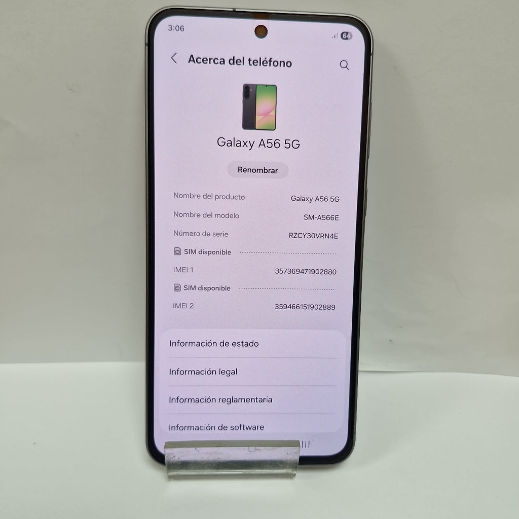 CELULAR SAMSUNG GALAXY A56 SM-A566E (2025) 256 GB 8 GB RAM (SEMINUEVO)