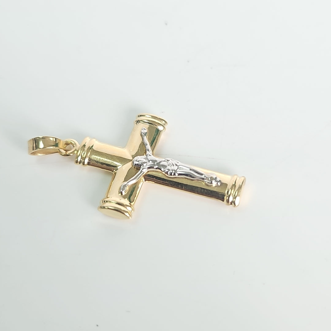 CRUCIFIJO ORO,ORO BLANCO 14 K 1,20 GRMS (SEMINUEVO)