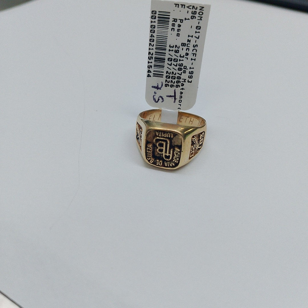 ANILLO DE GRADUACIÓN ORO 14 K 6.4 GRMS (SEMINUEVO)