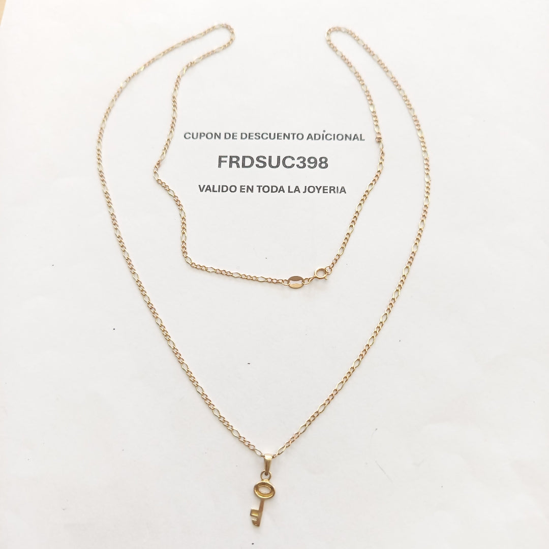 CADENA, DIJE ORO, ORO COMBINADO 10 K 3.1 GRMS (SEMINUEVO)