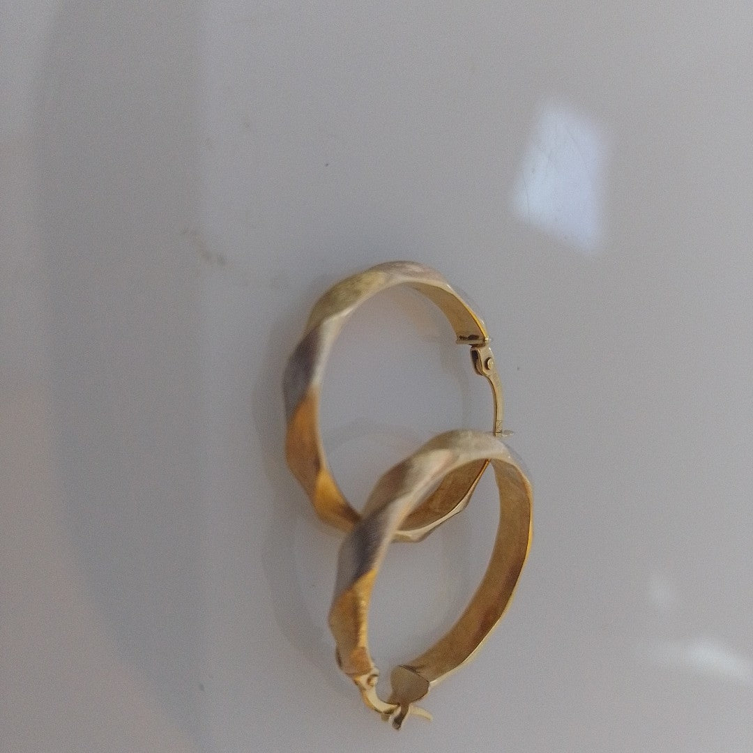 ARRACADAS PAR ORO, ORO COMBINADO 14 K 1.6 GRMS (SEMINUEVO)