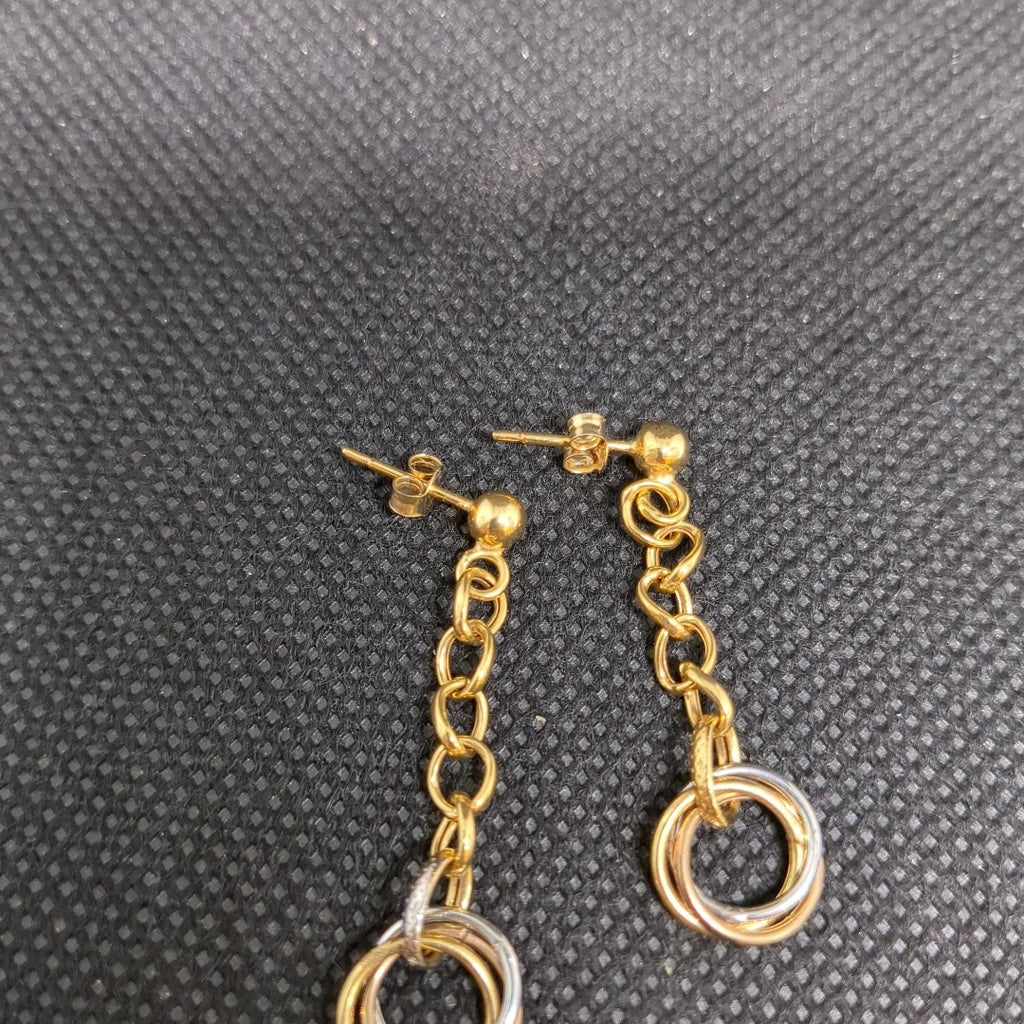 ARETES PAR ORO,ORO COMBINADO 14 K 2,00 GRMS (SEMINUEVO)