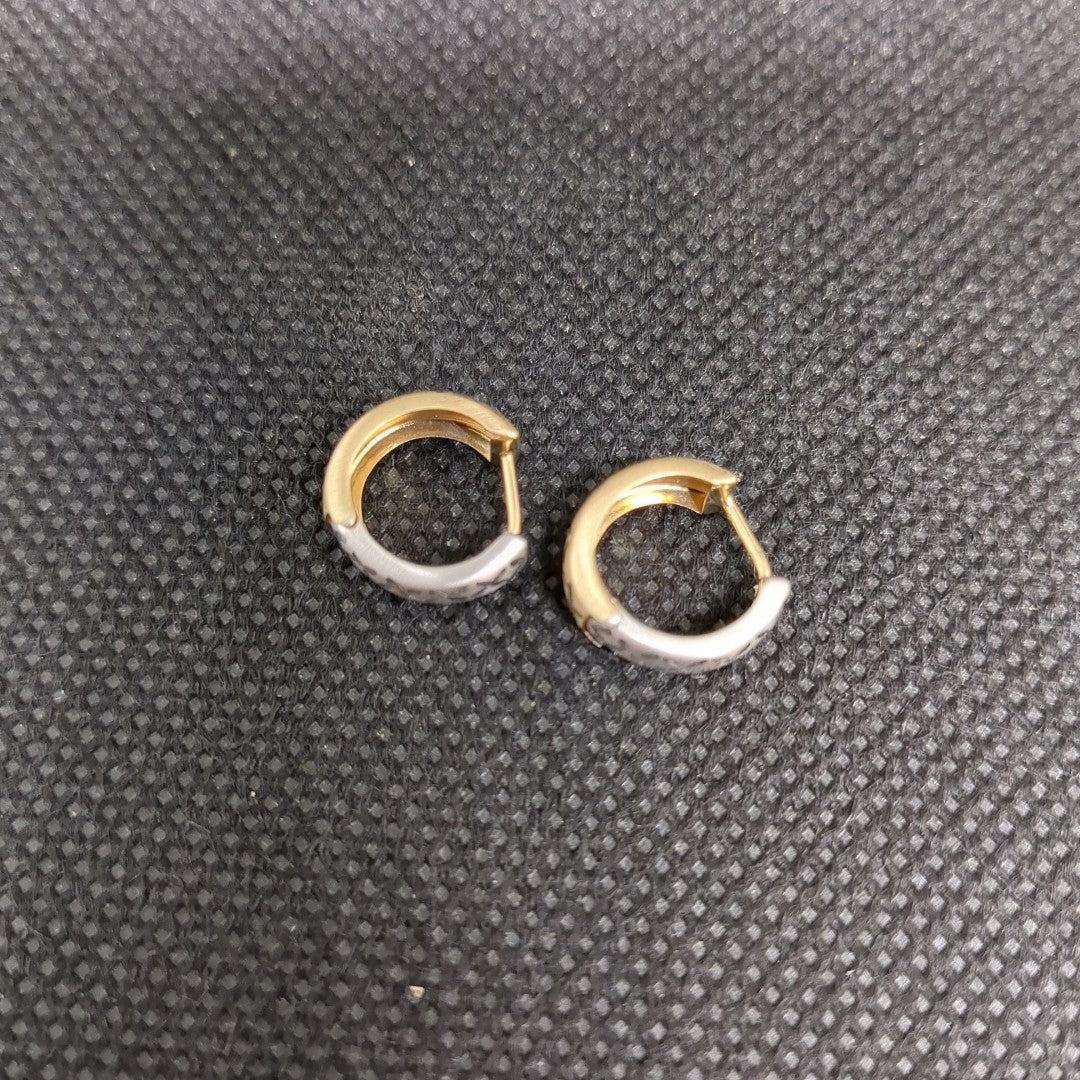 ARETES PAR ORO,ORO COMBINADO 14 K 1,20 GRMS (SEMINUEVO)