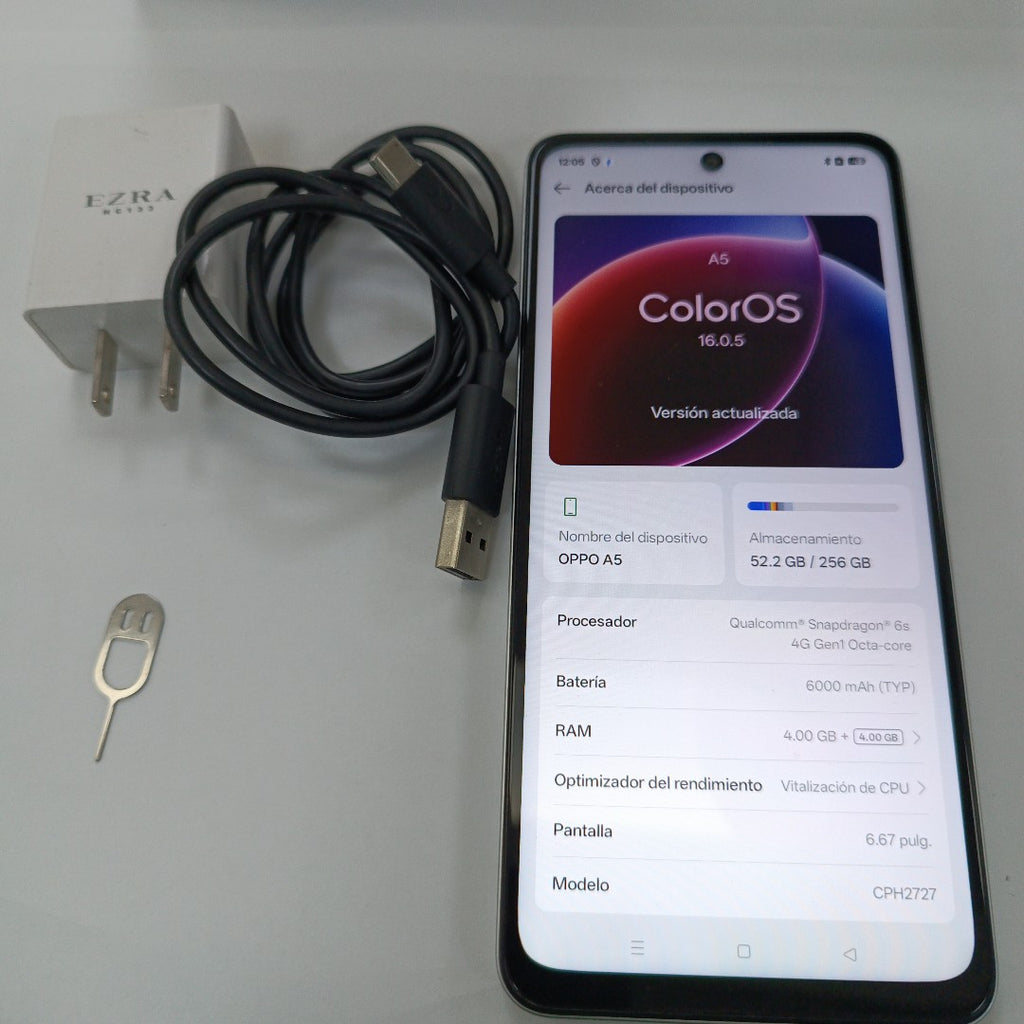 CELULAR OPPO A5 CPH2727 (2025) 256 GB 4 GB RAM (SEMINUEVO)