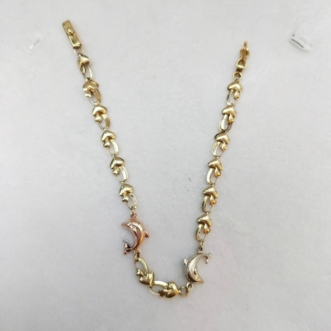 PULSERA ORO COMBINADO 10 K 3.8 GRMS (SEMINUEVO)
