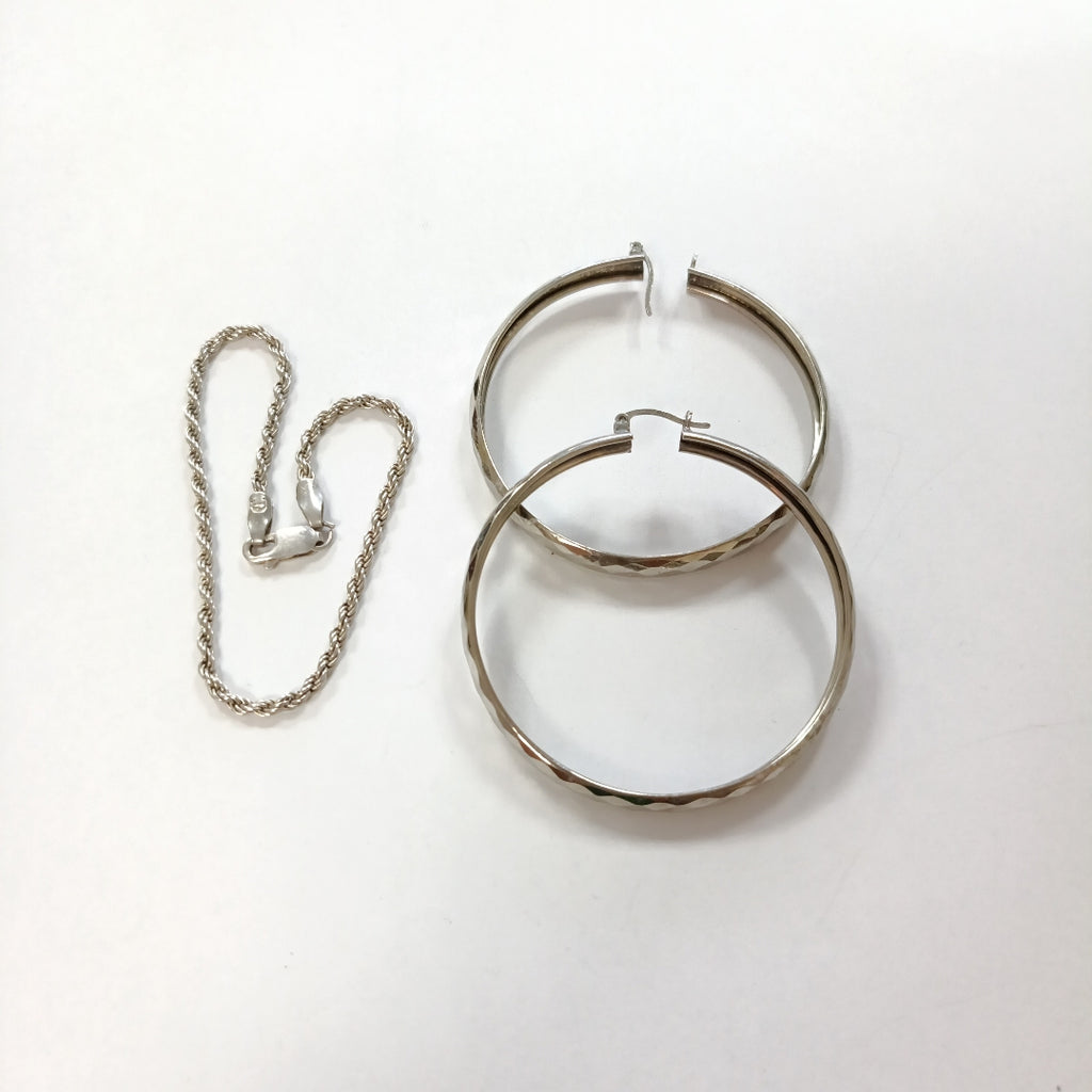 ARRACADAS PAR, PULSERA PLATA 12.6 GRMS (SEMINUEVO)