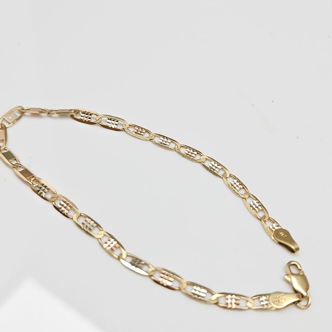 PULSERA ORO COMBINADO 14 K 3,10 GRMS (SEMINUEVO)
