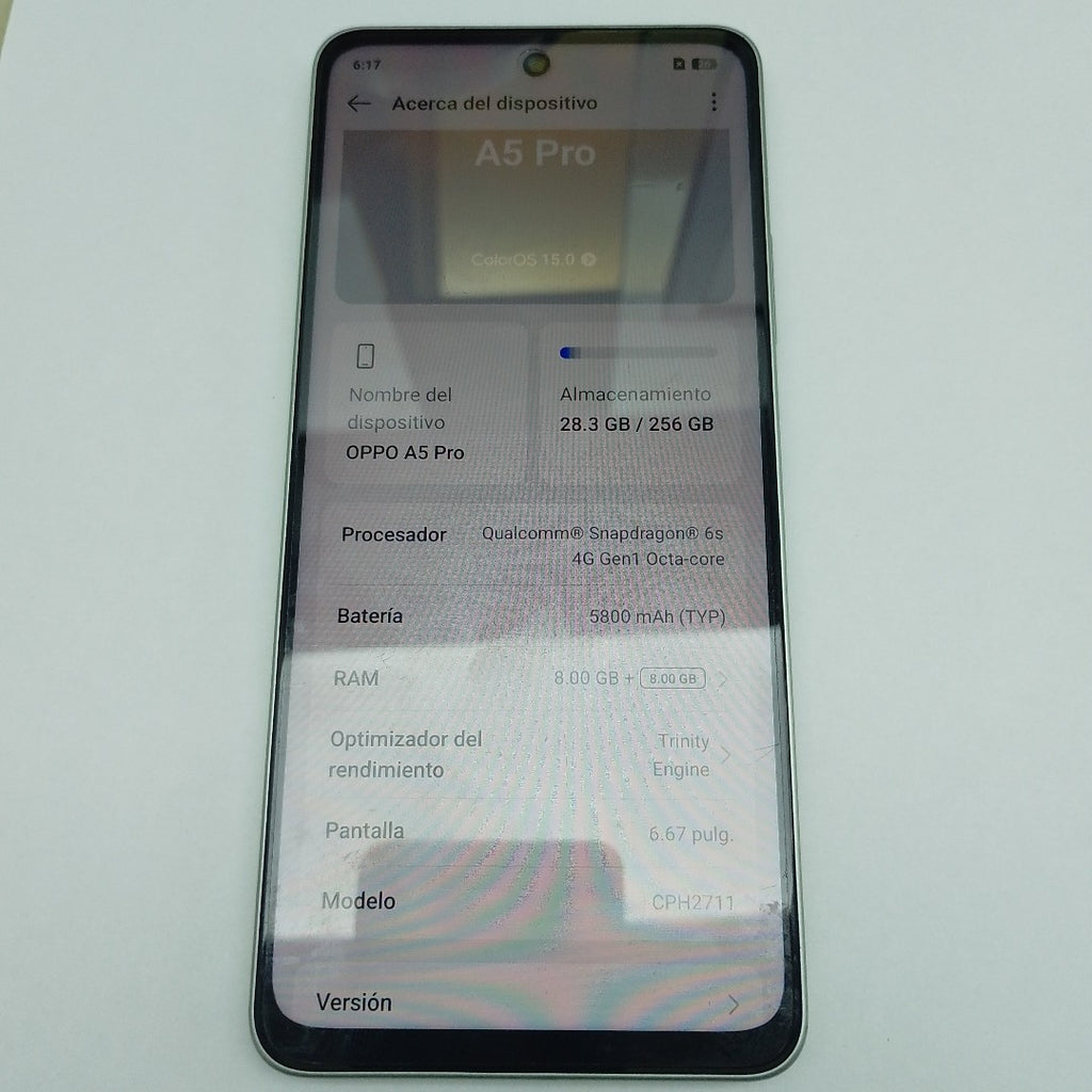 CELULAR OPPO A5 PRO CPH2711 (2025) 256 GB 8 GB RAM (SEMINUEVO)