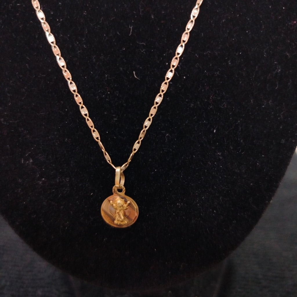 CADENA,MEDALLA RELIGIOSA ORO COMBINADO 10 K 1,80 GRMS (SEMINUEVO)