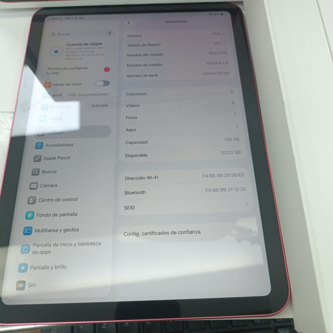 TABLETA APPLE IPAD A16 A3354 (2025) 128 GB 6 GB RAM (SEMINUEVO)