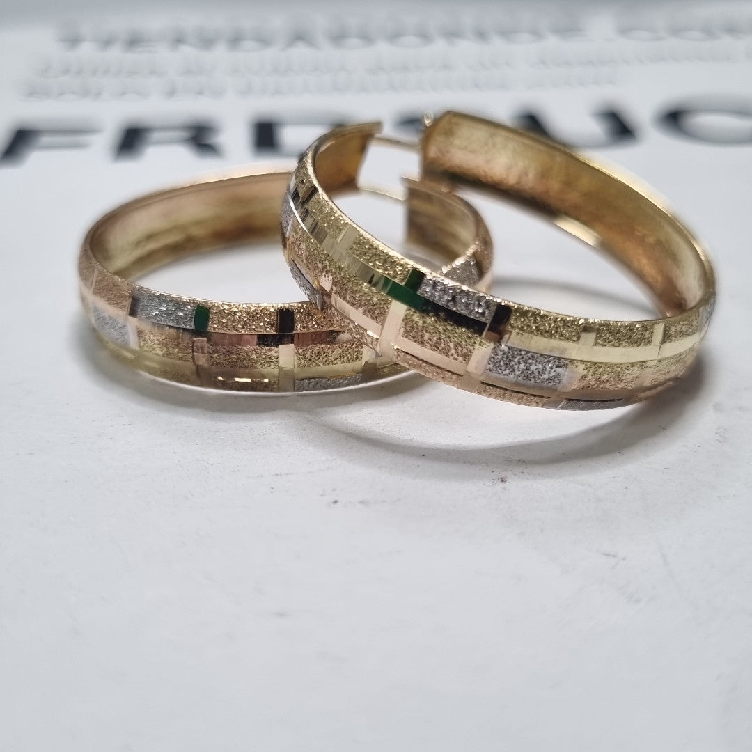 ARRACADAS PAR ORO, ORO COMBINADO 14 K 5.6 GRMS (SEMINUEVO)