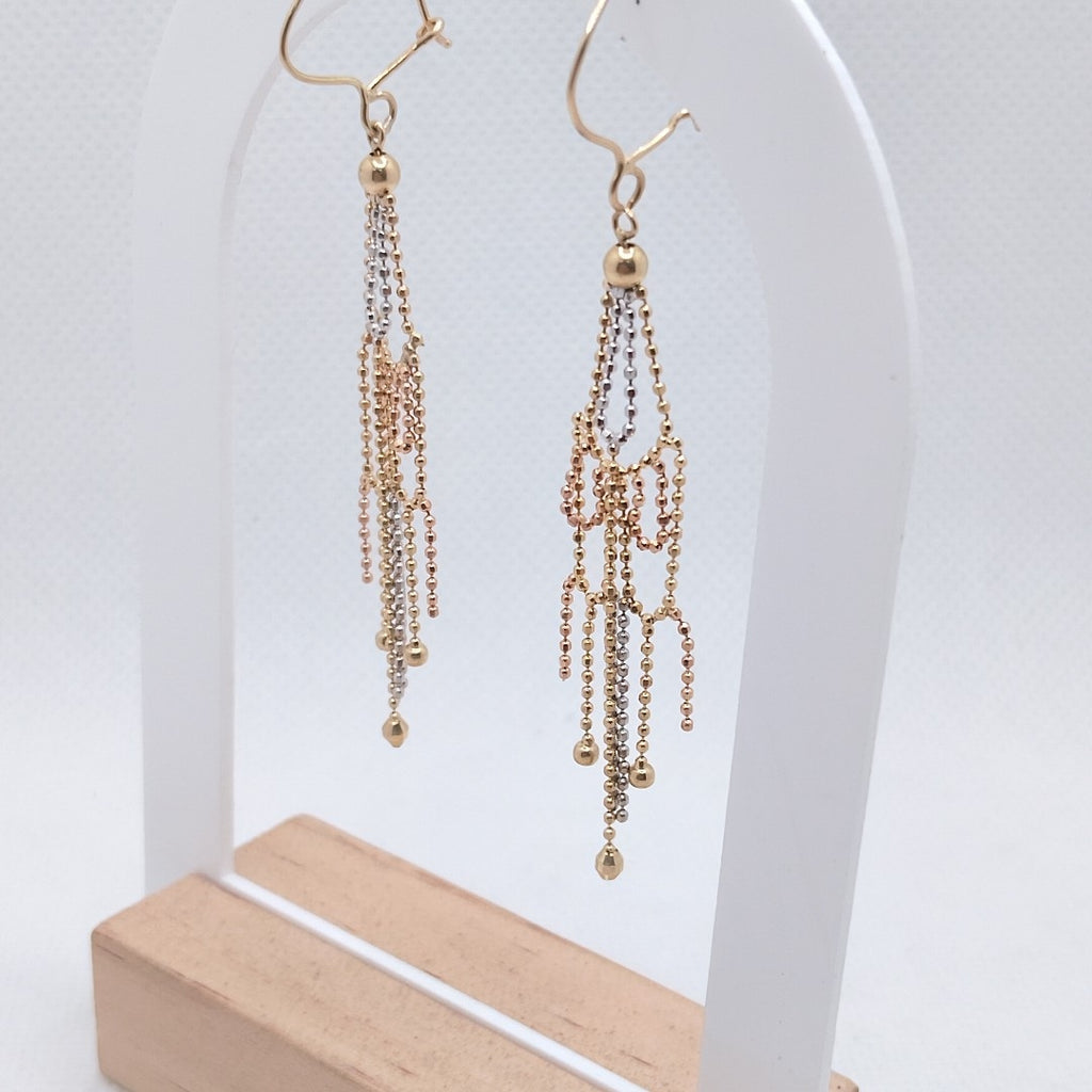 ARETES PAR ORO COMBINADO 14 K 2.3 GRMS (SEMINUEVO)