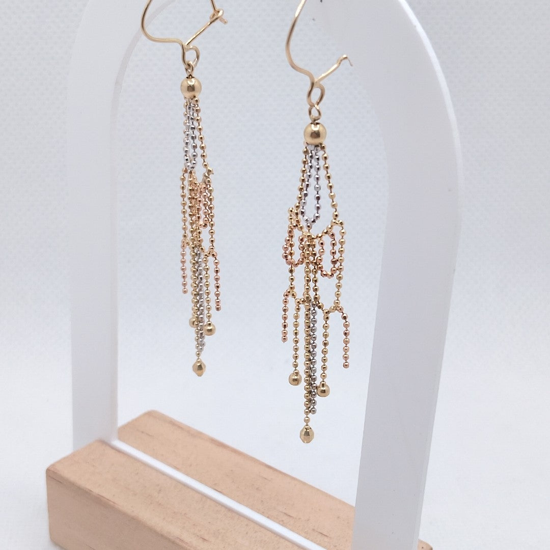 ARETES PAR ORO COMBINADO 14 K 2.3 GRMS (SEMINUEVO)