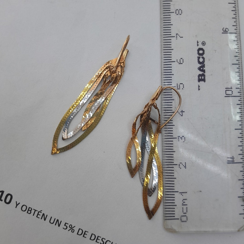 ARRACADAS PAR ORO COMBINADO 10 K 3.5 GRMS (SEMINUEVO)
