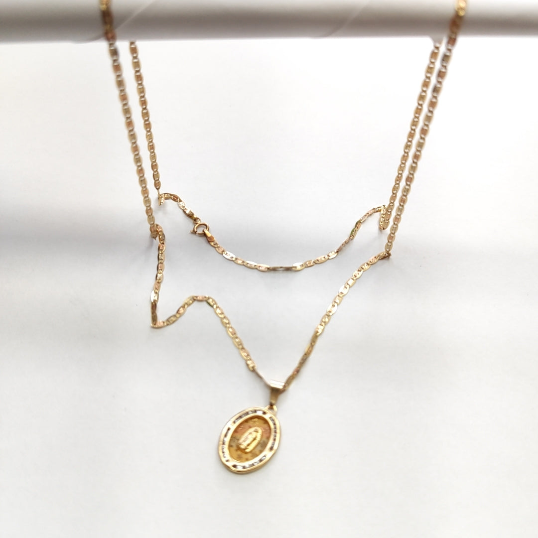 CADENA, MEDALLA RELIGIOSA ORO 10 K 4.5 GRMS (SEMINUEVO)