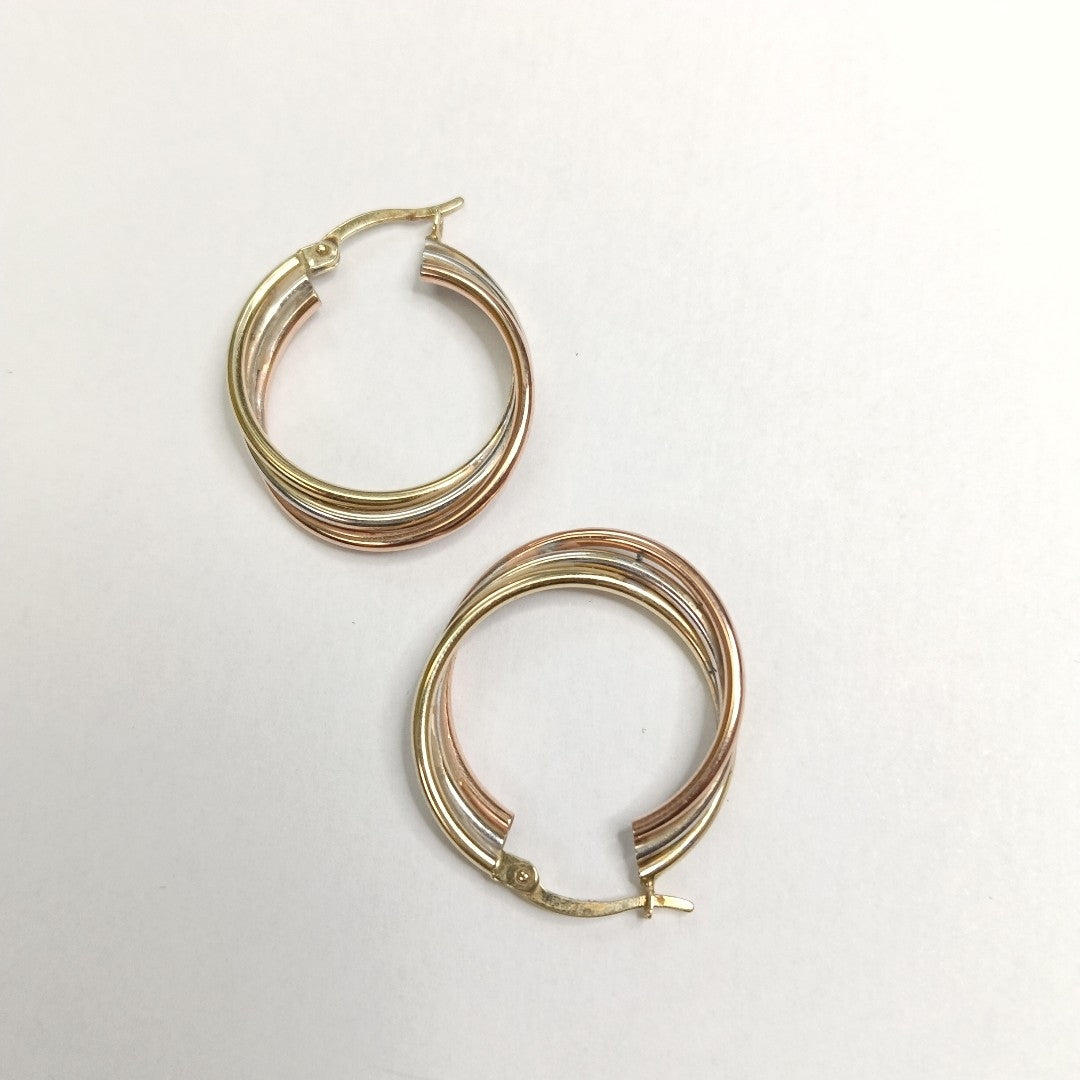 ARRACADAS PAR ORO, ORO COMBINADO 10 K 2.6 GRMS (SEMINUEVO)