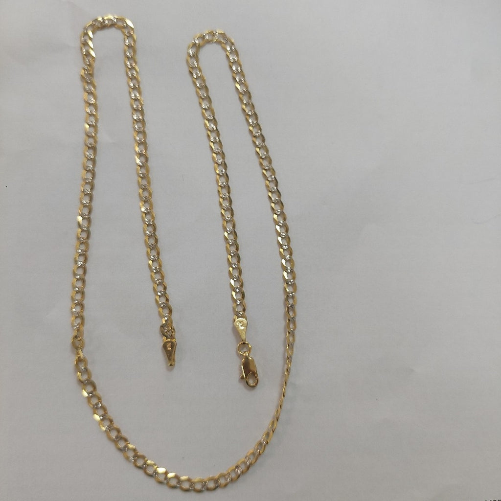 CADENAS BARBADA DIAMANTADA ORO 14K 55 CM 8.9 GR (NUEVO)