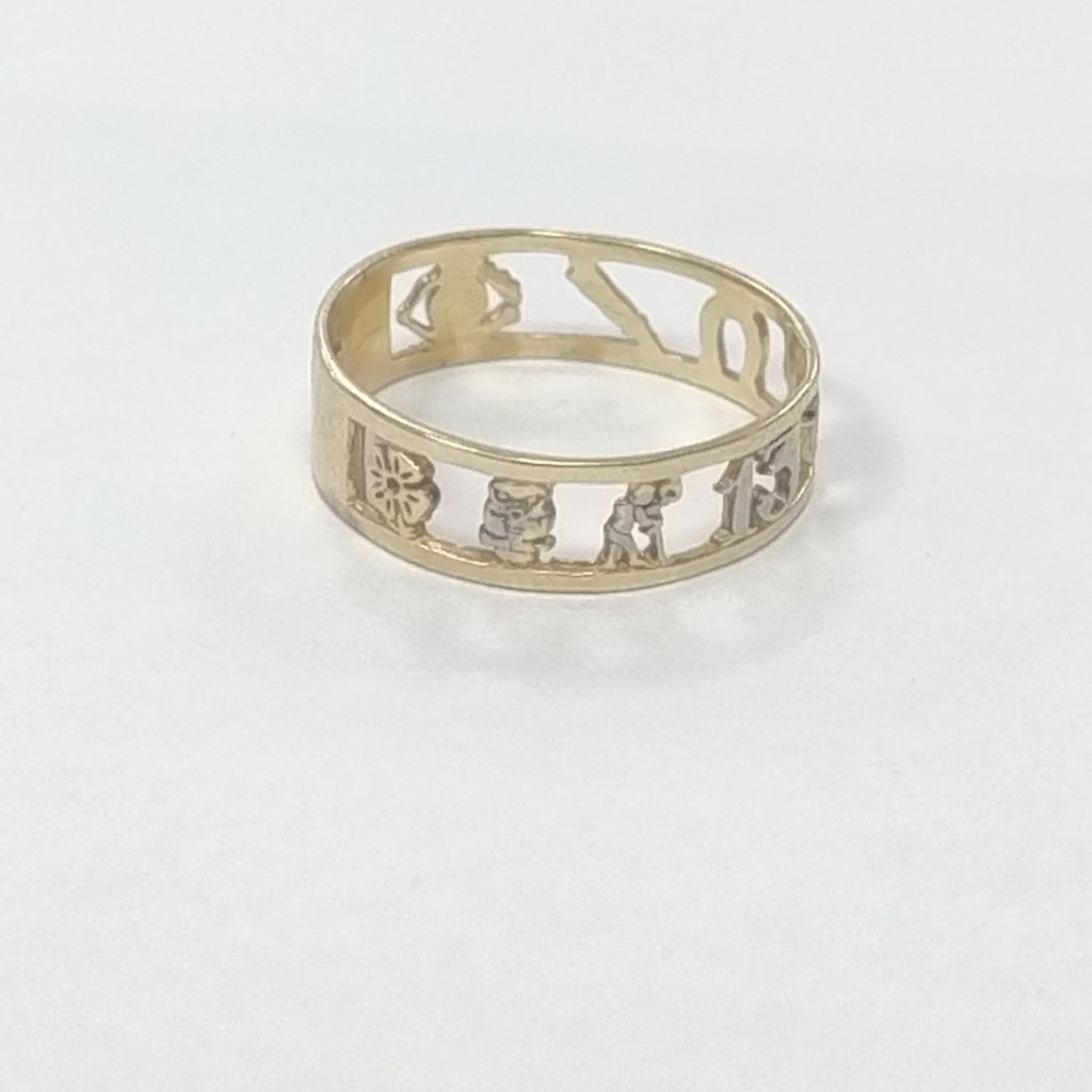 ARGOLLA DE LA SUERTE ORO COMBINADO 14 K 2.1 GRMS (SEMINUEVO)