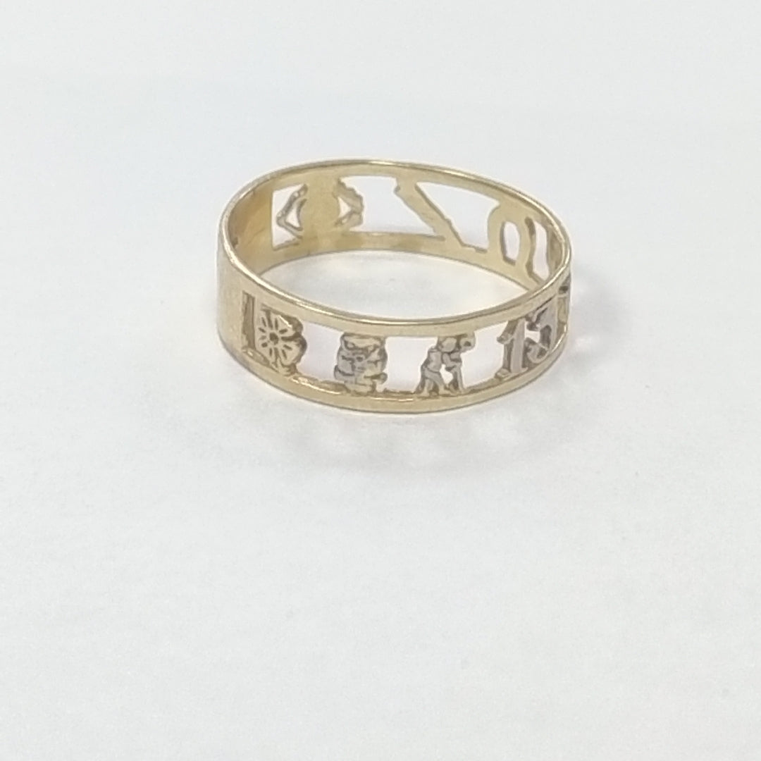 ARGOLLA DE LA SUERTE ORO COMBINADO 14 K 2.1 GRMS (SEMINUEVO)