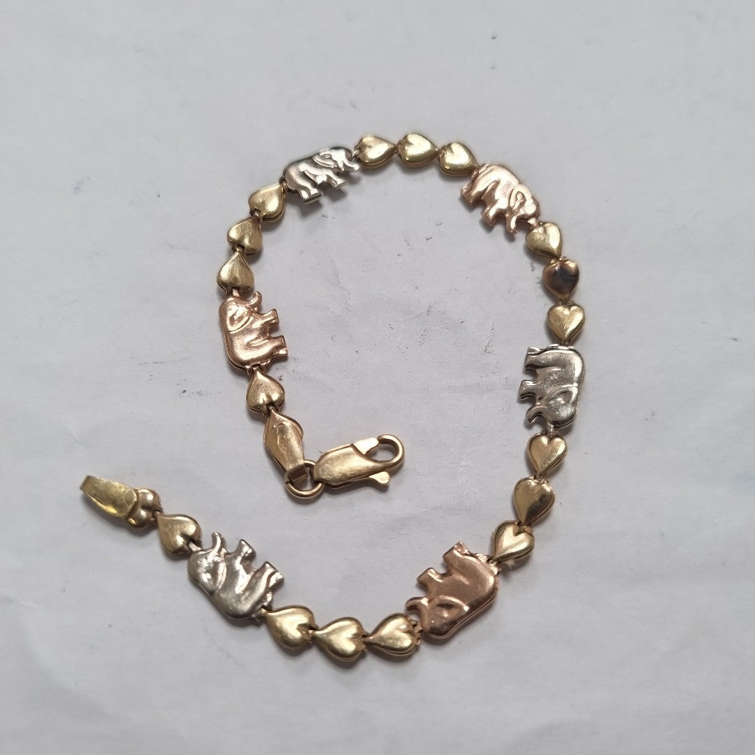 PULSERA ORO COMBINADO 14 K 6 GRMS (SEMINUEVO)