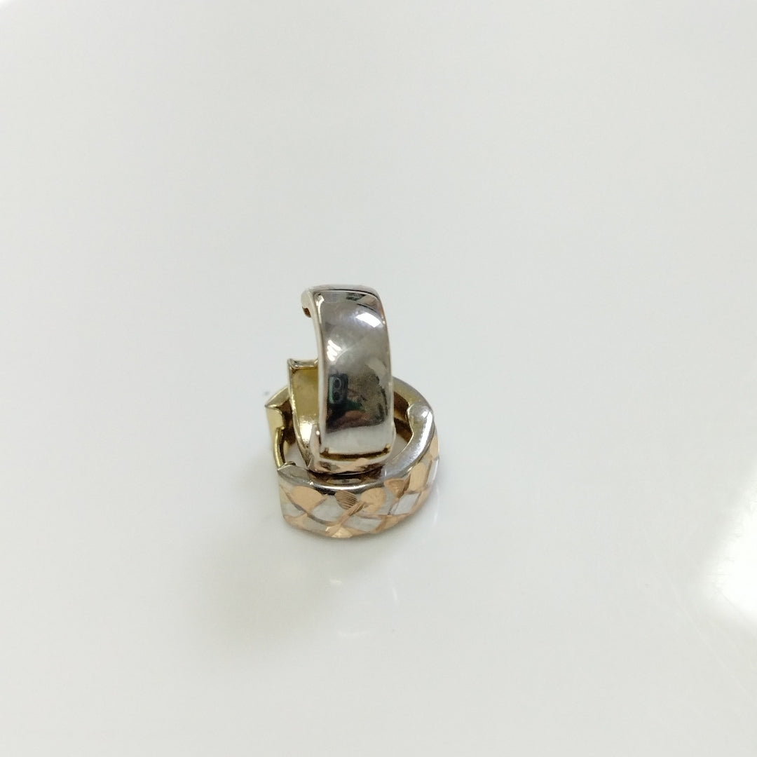 ARRACADAS PAR ORO,ORO COMBINADO,RODIADO 14 K 1,60 GRMS (SEMINUEVO)