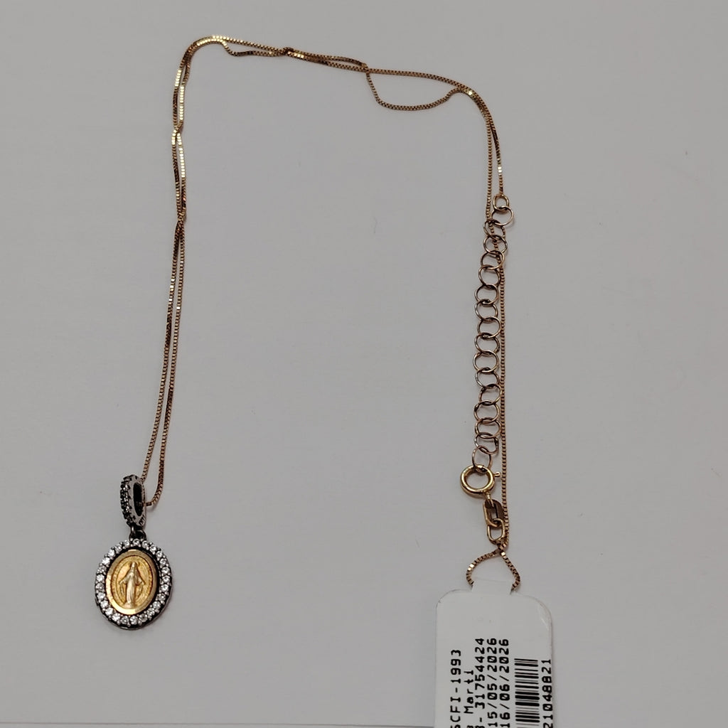CADENA, MEDALLA RELIGIOSA ORO 14 K 2.6 GRMS (SEMINUEVO)