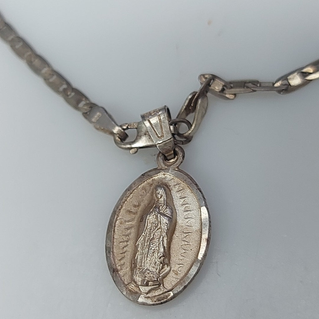 ANILLO, CADENA, MEDALLA RELIGIOSA PLATA 10.4 GRMS (SEMINUEVO)