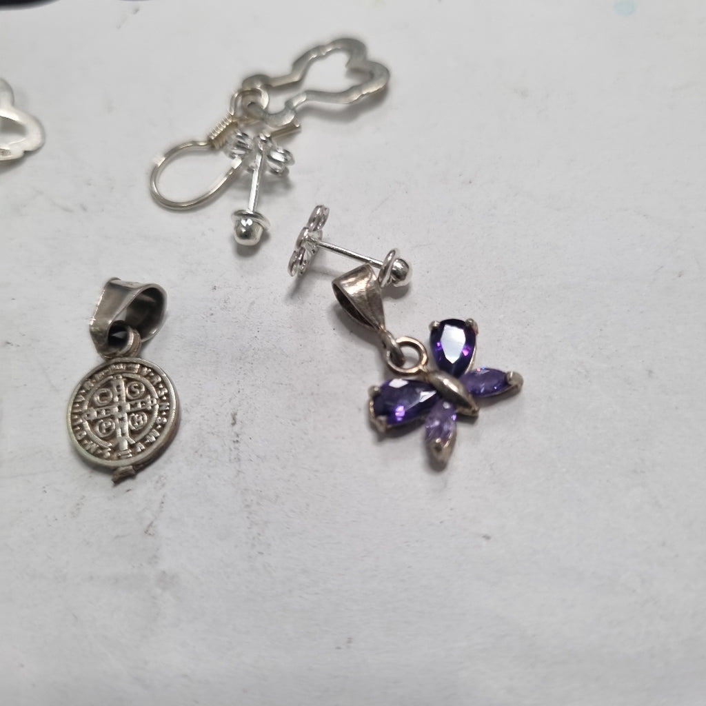 ARETES PAR, DIJE PLATA 6 GRMS (SEMINUEVO)