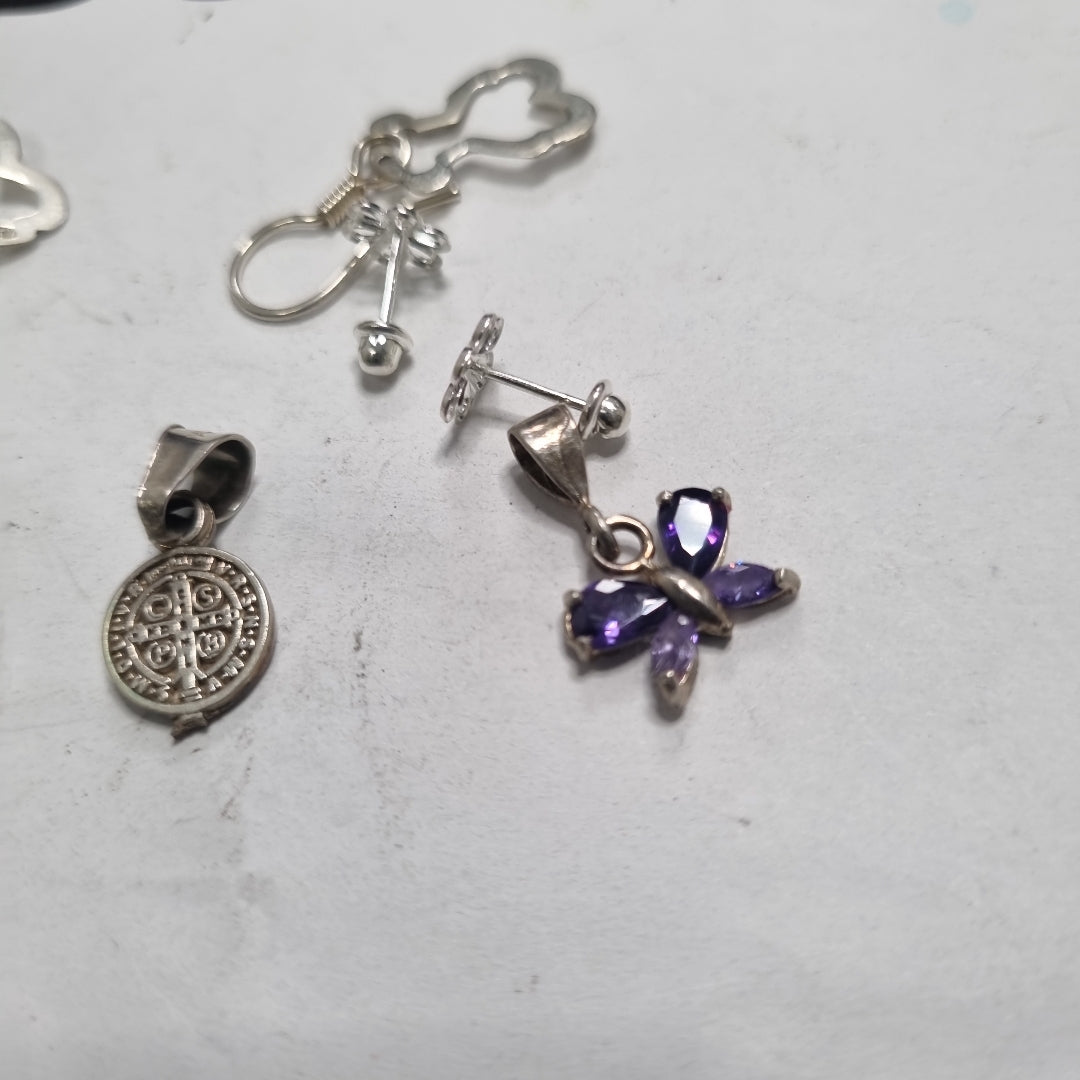 ARETES PAR, DIJE PLATA 6 GRMS (SEMINUEVO)