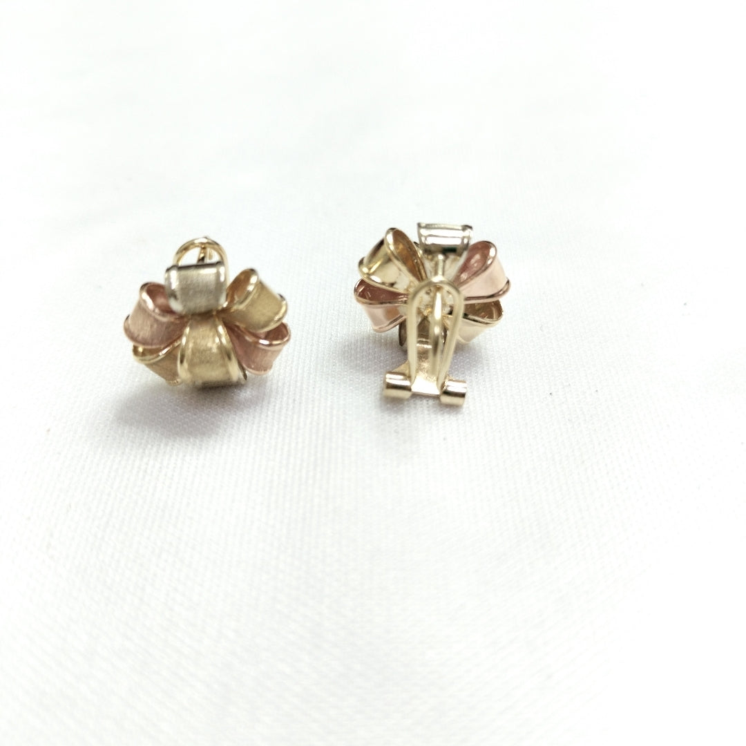 ARETES PAR ORO COMBINADO 14 K 3,40 GRMS (SEMINUEVO)