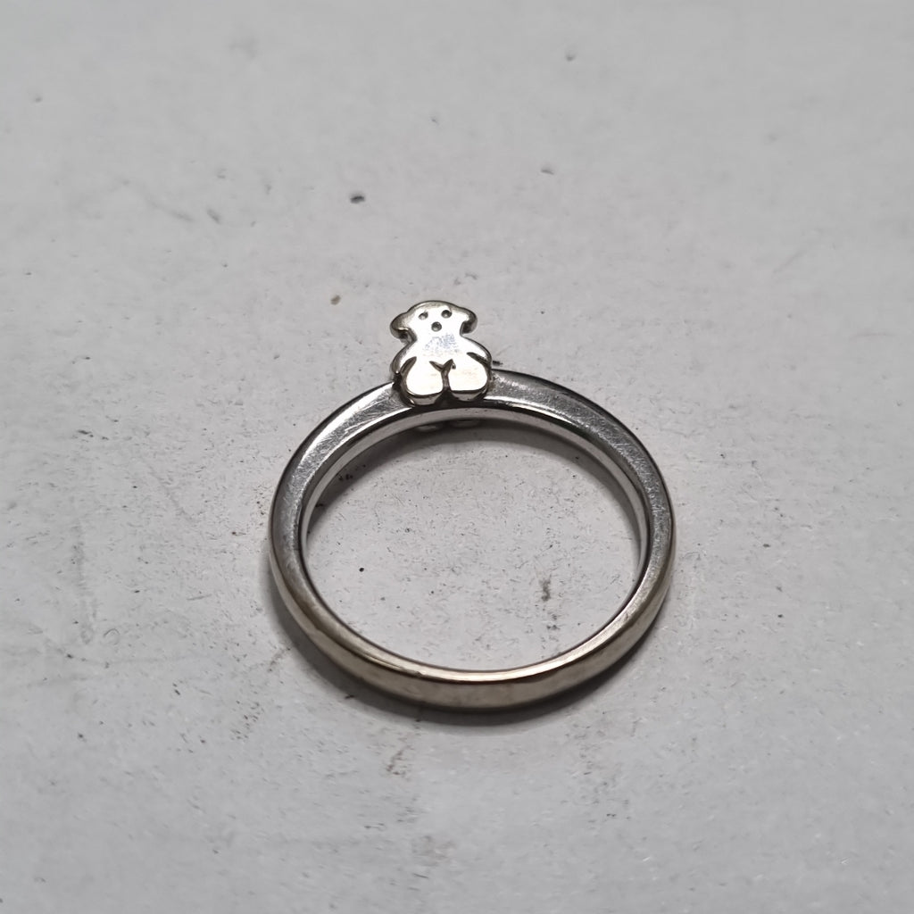 ANILLITO,SOLITARIO ORO BLANCO 18 K 3,30 GRMS (SEMINUEVO)