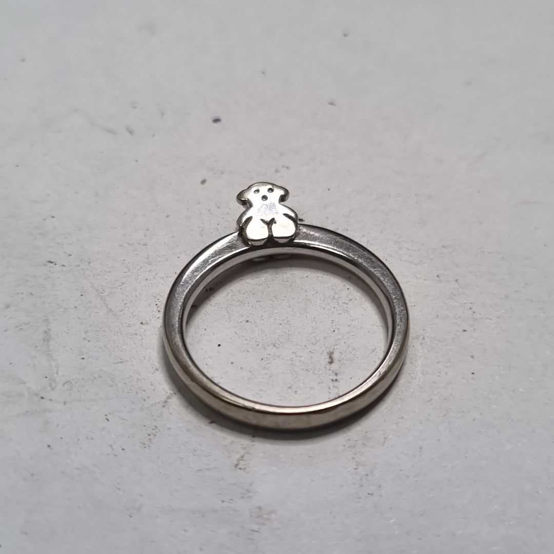 ANILLITO,SOLITARIO ORO BLANCO 18 K 3,30 GRMS (SEMINUEVO)