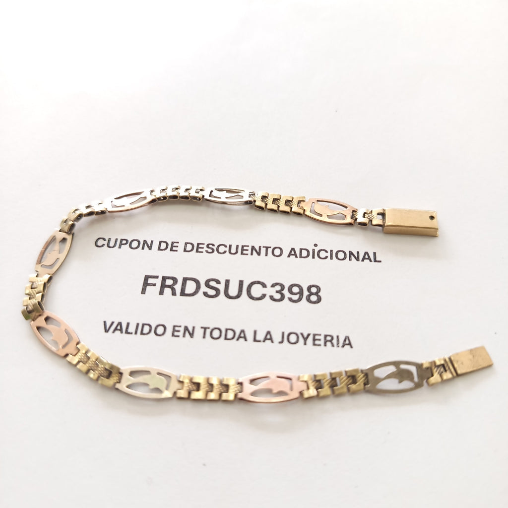 PULSERA ORO, ORO COMBINADO 10 K 4.6 GRMS (SEMINUEVO)