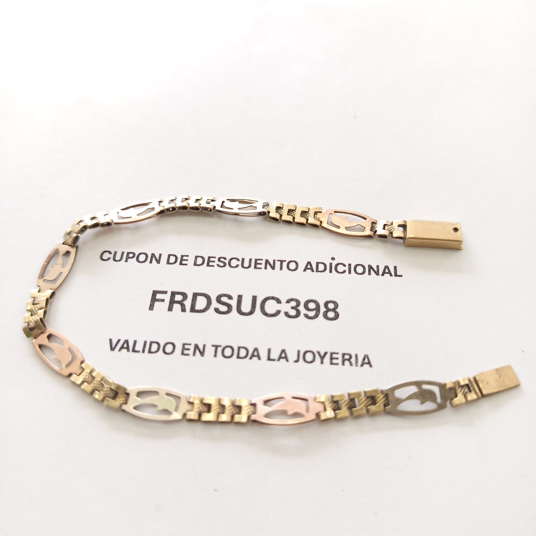 PULSERA ORO, ORO COMBINADO 10 K 4.6 GRMS (SEMINUEVO)