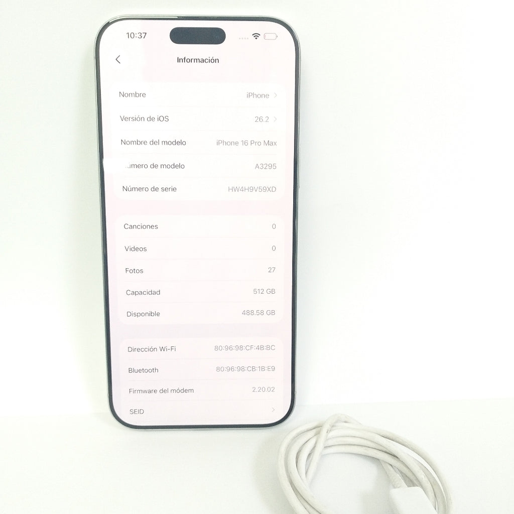 CELULAR APPLE IPHONE 16 PRO MAX A3295 (2024) 512 GB 8 GB RAM (SEMINUEVO)