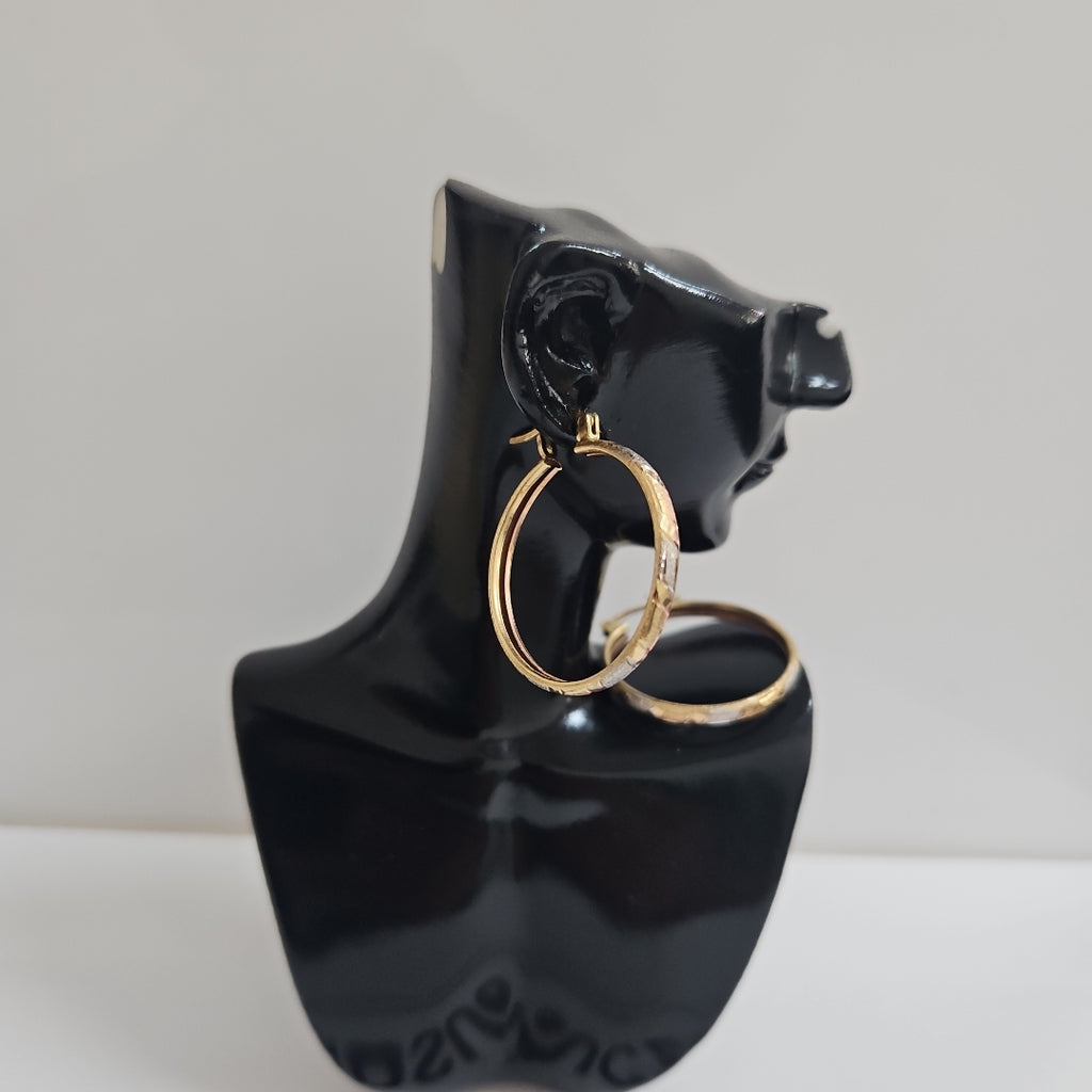 ARRACADAS PAR ORO COMBINADO 14 K 2,50 GRMS (SEMINUEVO)